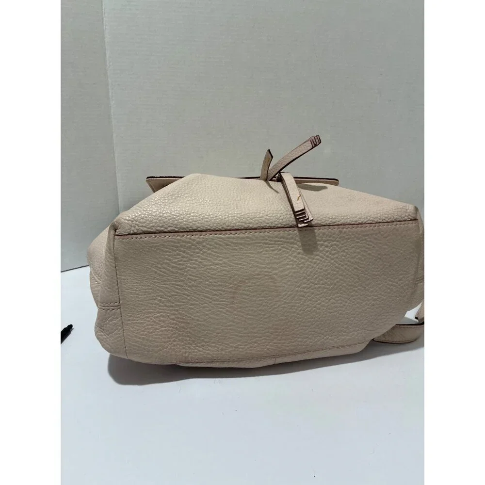 Kate Spade Pebble Leather Drawstring Flap Backpack Leather
